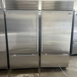 Sub Zero 72”Wide Built In Bottom Freezer Set In Stainless Steel 