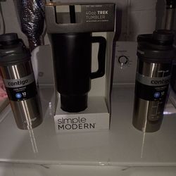Tumbler cups brand new,gently used lunch cooler.