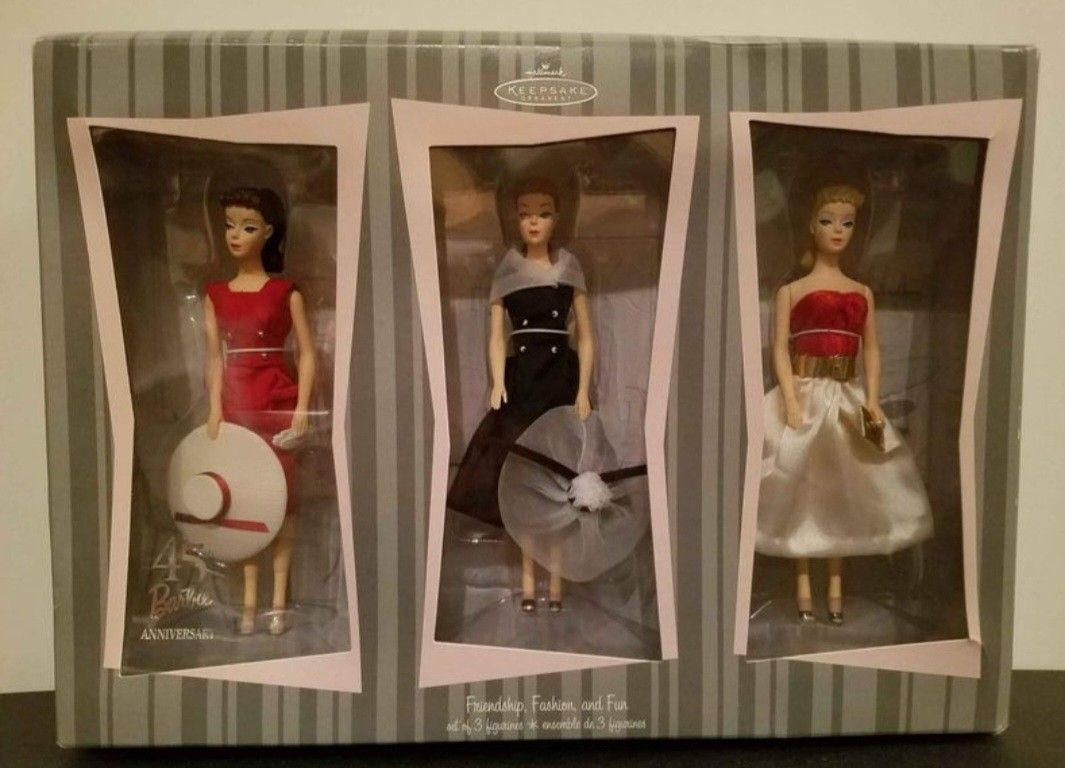 Hallmark Keepsake 45th Barbie Anniversary Friendship Fashion Fun Figurines