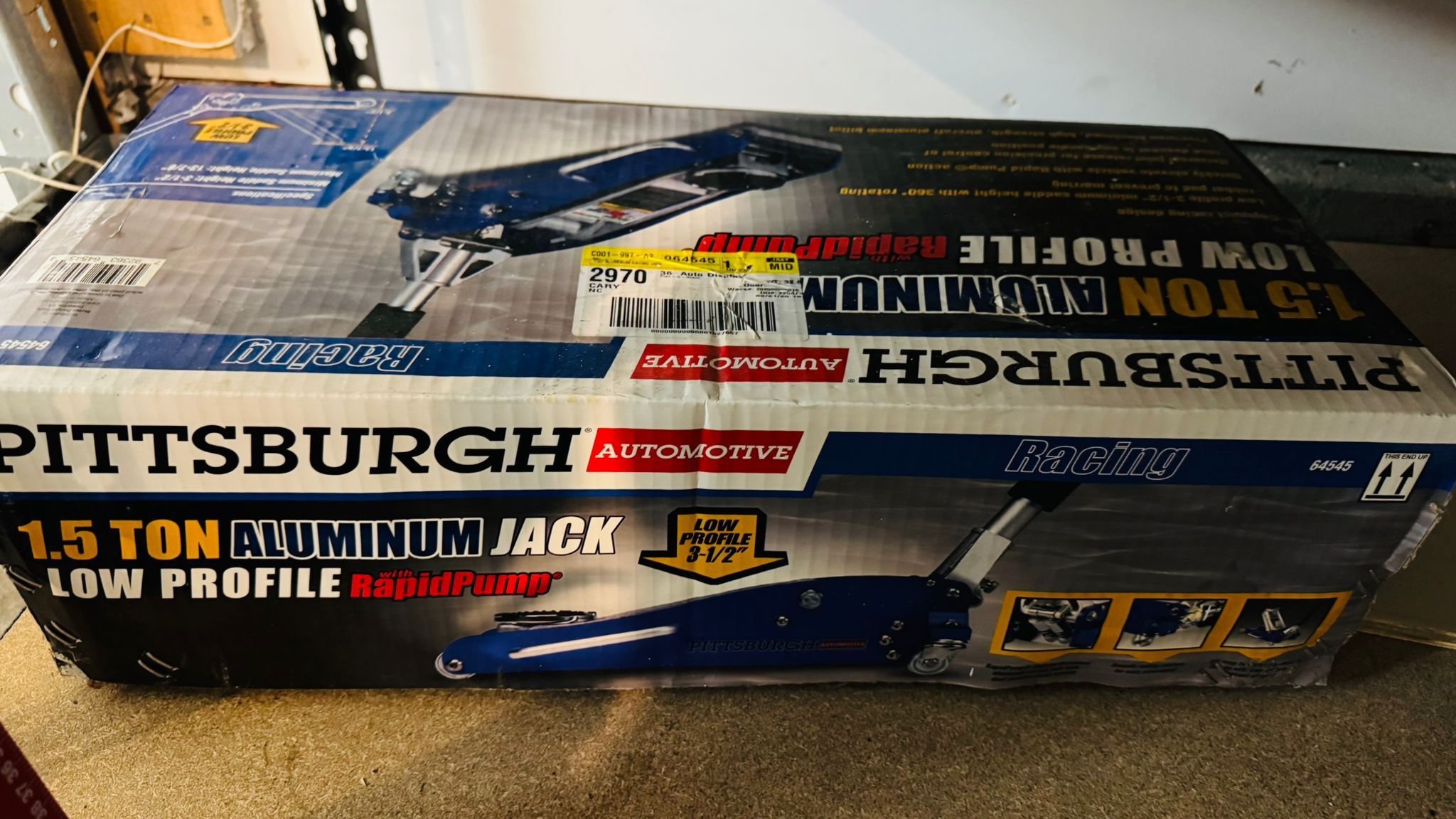 Pittsburgh Jack 1.5 Ton Hydraulic Low Profile