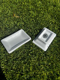 White Ceramic soy sauce Rectangular Dishes cordon bleu