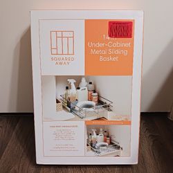 Squared Away™ Under-the-Cabinet 14-Inch Sliding Basket in Brushed Nickel

