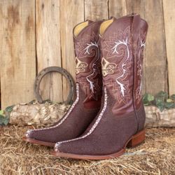 Botas De Piel Para Hombre Burgundy - Varias Medidas 