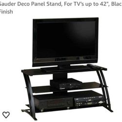 Sauder TV stand With Glass Shelves