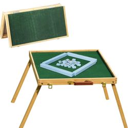 Aqua Blue Chinese Mahjong Set 144 Pieces Includes Folding Table Camping Essentials