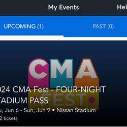 CMA Fest Tickets (2) 