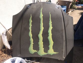 Monster nascar decor plastic hood