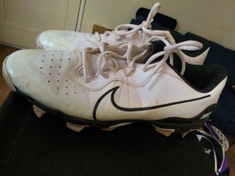 Nike White and Black Football Cleats