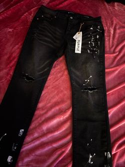 Purple Brand Paint Splatter Jeans — Black / Size 38