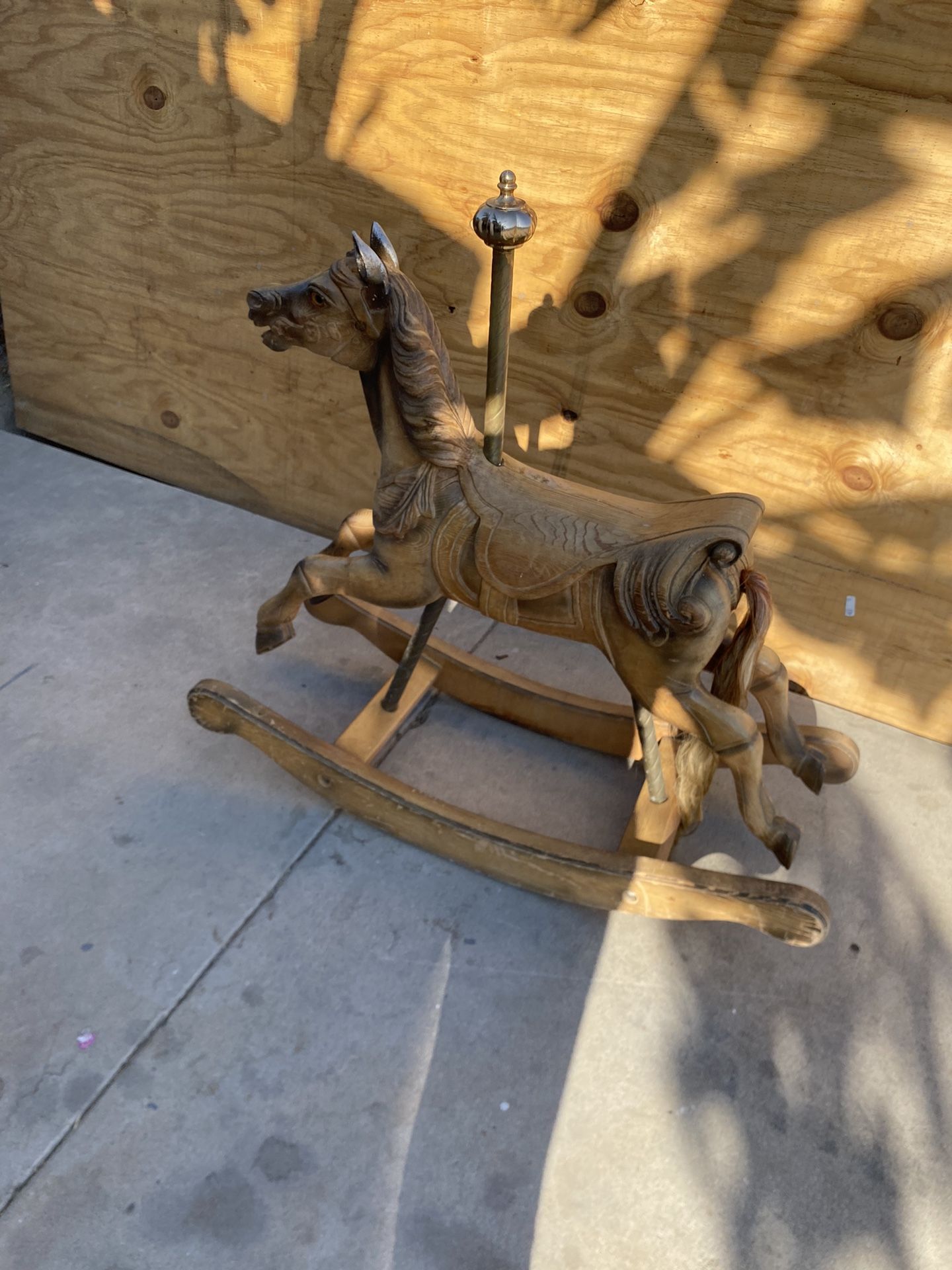 Vintage Wooden Rocking Horse Carousel