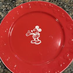 Mickey Mouse Disney Parks Dinner Plates Set Red
