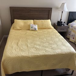 Queen Size Mattress, Bed frame And Headboard 