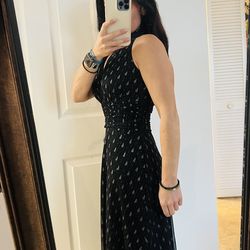 Evan-Picone Black Silver Sparkle Halter Neck Dress 2P