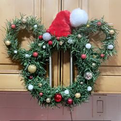 Handmade Mickey & Minnie Mouse Inspired Christmas Wreath