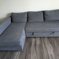 Ikea Friheten dark gray sectional sleeper sofa with storage(Moving Sale)