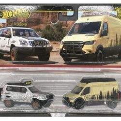 Hot Wheels Premium Land Cruiser And Mercedes 2 Car Set