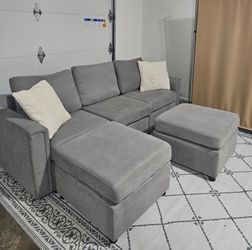 gray modular sofa with storage