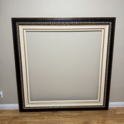 Large 58”x58” wood + canvas ornate frame 