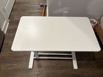 White Adjustable Overbed Bedside Table