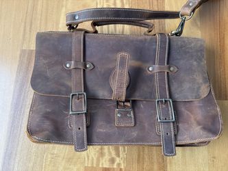 Portland Leather Goods Briefcase – Full Grain Leather, Saddleback Style – New, Never Used