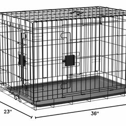 Dog Crate with Removable Tray, Double Door, Divider Panel