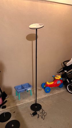 2 Black Torchiere LED Floor Lamp