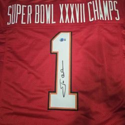 Jon Gruden Autographed Beckett Authenticated Tampa Bay Super Bowl XXXVII Jersey