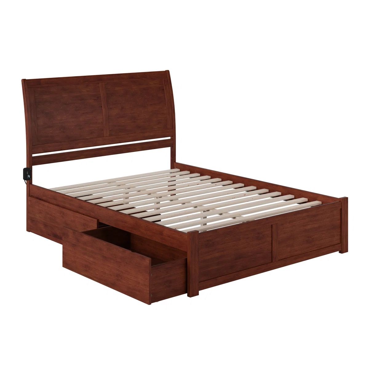 For Sale: Viv Rae “Fitzsimmons” Solid Wood Sleigh Storage Platform Bed – $200 (Bellevue, WA)
