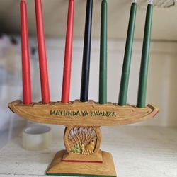 Kwanzaa Candle Holder  Battery Operated Candles 