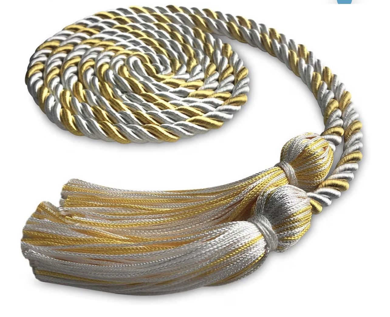 Graduation Single Honor Cord Two-Color (White/Gold)
