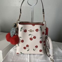 Coach Bucket Bag With Cherry Print