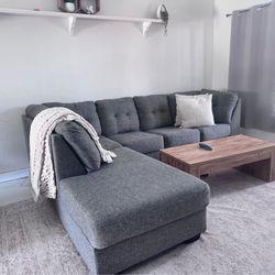 Living spaces gray sectional sofa couch sala