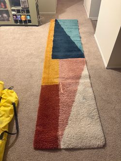 Geometric multicolor runner rug