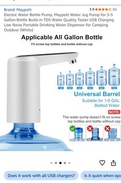 Portable Electric Water Bottle Pump – Rechargeable