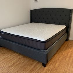 New In Box King Bed Frame With Mattress (Read Description Below)