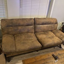 Faux Suede Folding Futon