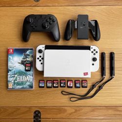 Switch OLED Console Games Bundle - 64GB - White