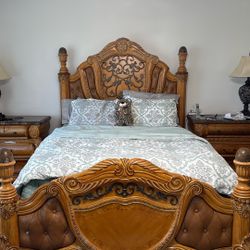 Bed Set With Dresser/mirror Includes 2 Night Stands With 2 Lamps ( Bed Mattress And Bedding Set Not Included)