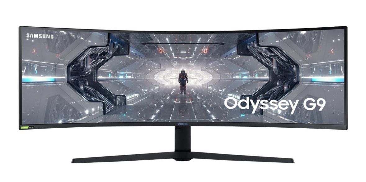 SAMSUNG 49” Odyssey G9 Gaming Monitor, 1000R Curved Screen, QLED, Dual QHD Display, 240Hz, NVIDIA G-SYNC and FreeSync Premium Pro, LC49G95TSSNXZA