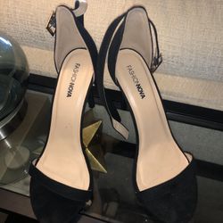 Black Single Strap Heels