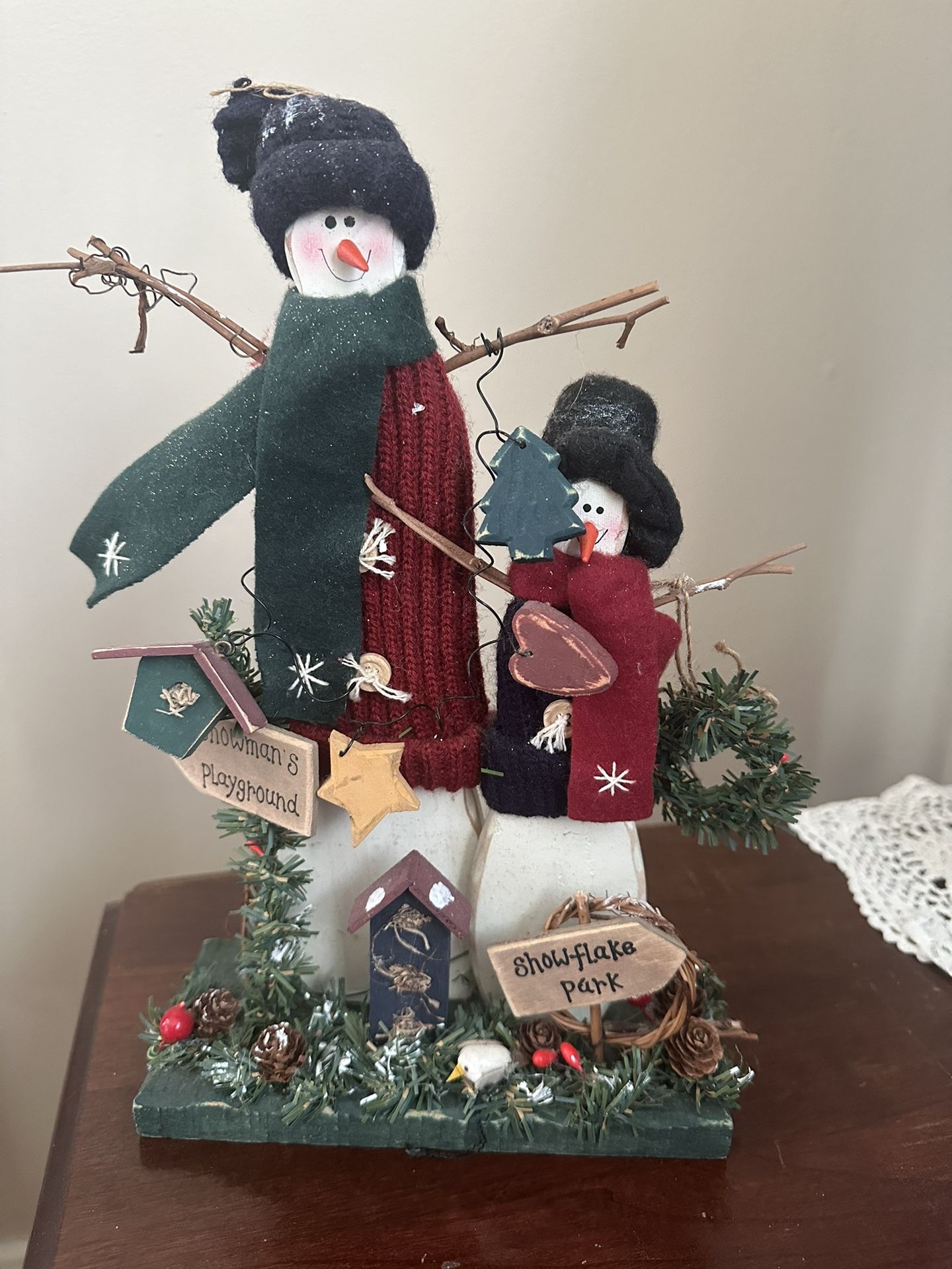 Snowmen 12” Wood Snowman Decoration 