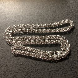 Unisex 5mm Rope Link Stainless Steel Necklaces 