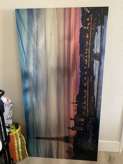 Large Paris Skyline Canvas Wall Art