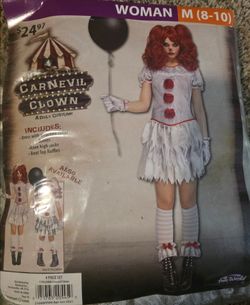 Carnevil Clown Women's Halloween Costume Size M