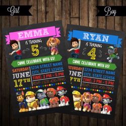 Paw Patrol Party - Birthday Invitation