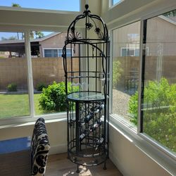 Wrought-Iron Birdcage Wine Rack
