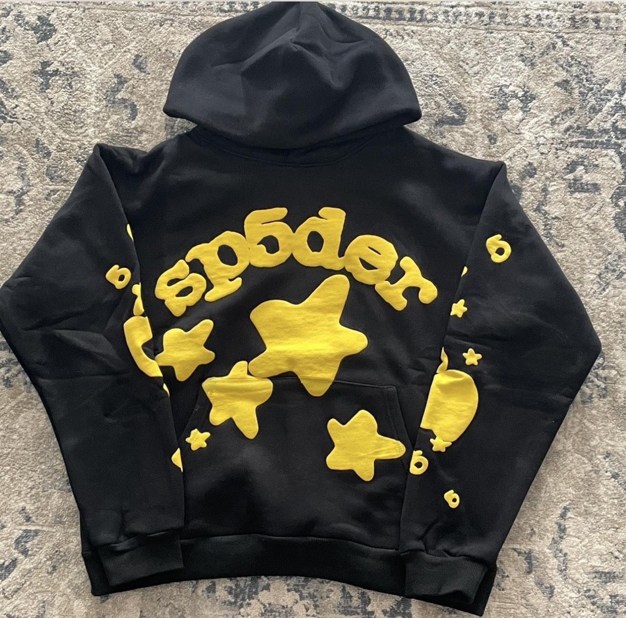 Spider Hoodie Size Small Black & Yellow