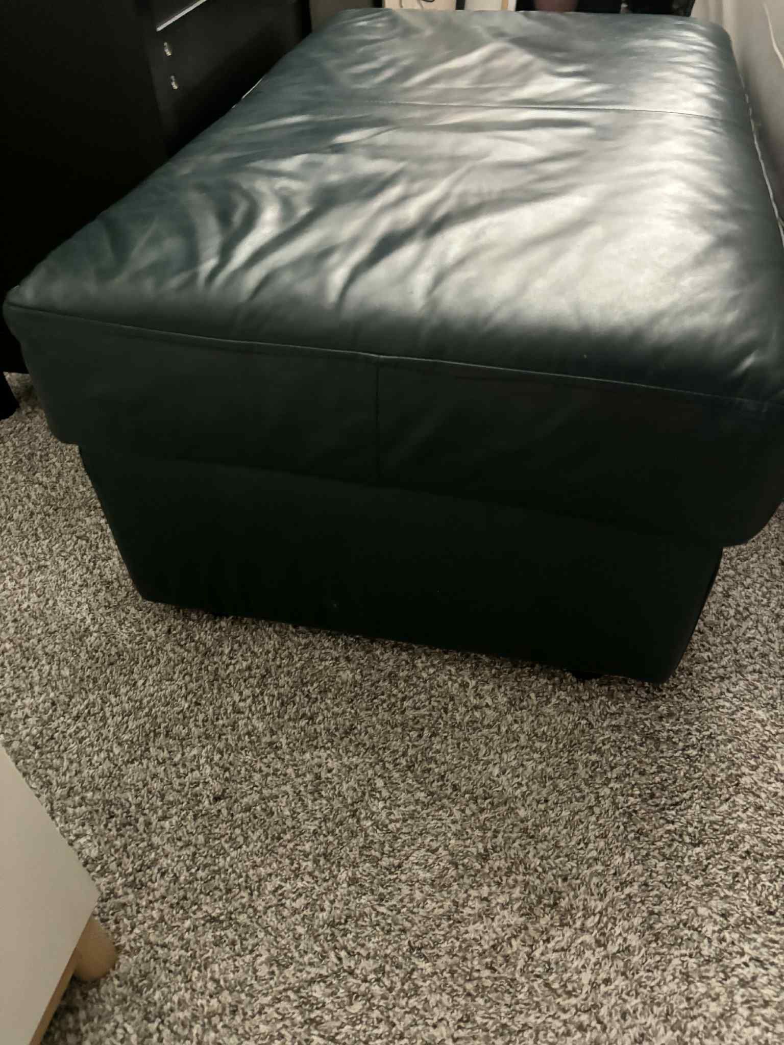 Oversized Leather Chair & Ottoman