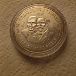 1960 Díez Pesos 150 Aniversario De La Revolución Mexicana Silver Coin ,900