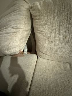Beige Fabric Sofa with Cushions